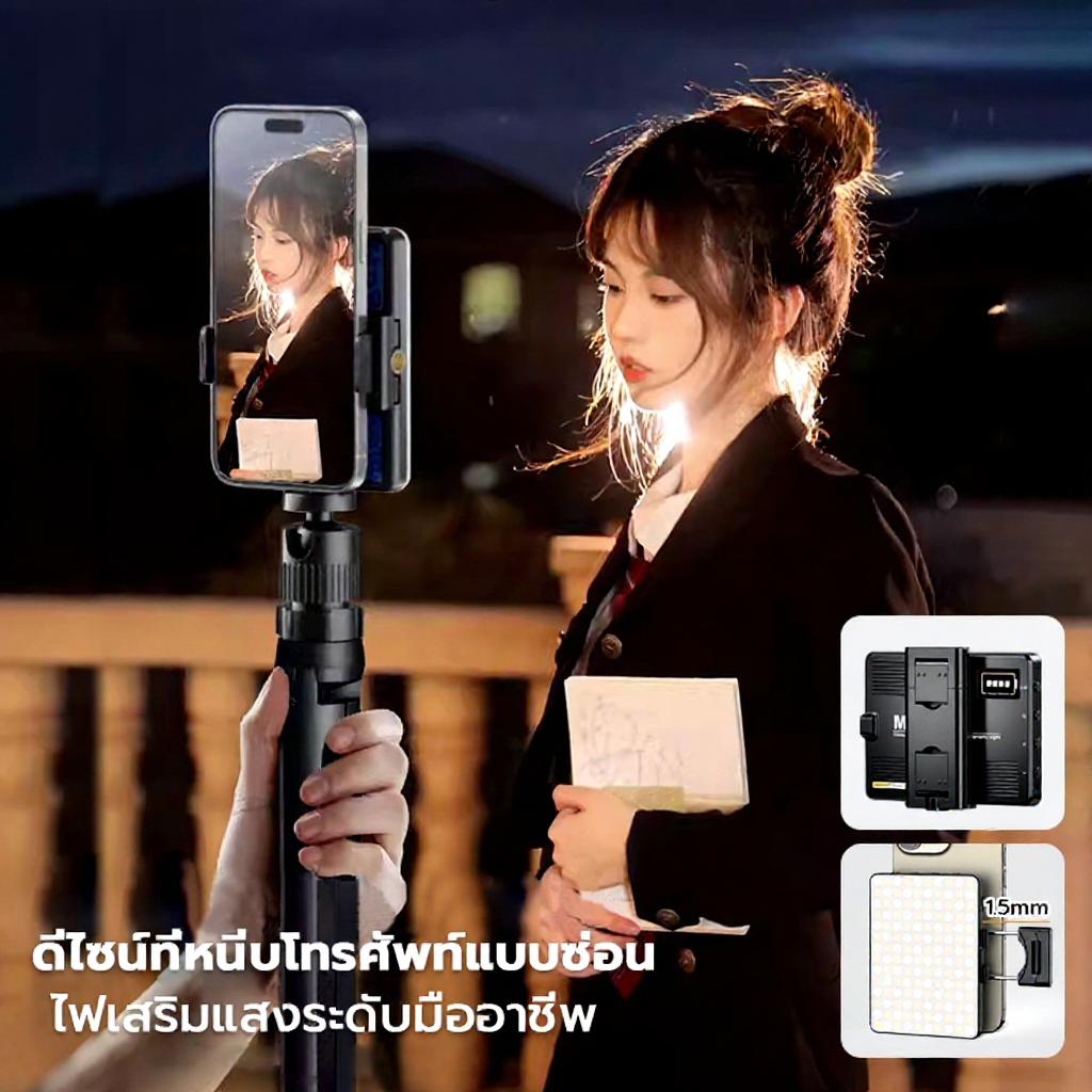 TNW D25 ไฟวิดีโอ LED แบบชาร์จไฟ หรี่แสงได้ 3000K-9900K