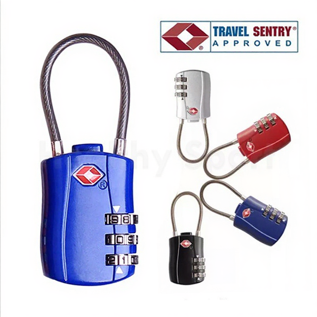 กุญแจล็อคกระเป๋าเดินทาง TSA ล็อค 3 รหัส