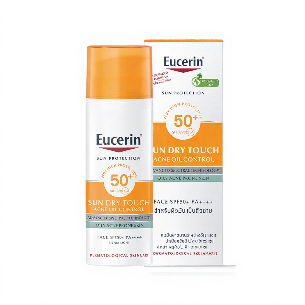 Eucerin ครีมกันแดดสำหรับผิวมันและเป็นสิว SPF50+  PA++++ขนาด 50 มล.