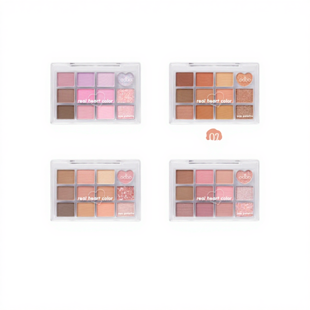 odbo อายพาเลทตา  เรียล ฮาร์ท คัลเลอร์ เนื้อแมทท์และชิมเมอร์ เนื้อเนียนละเอียด