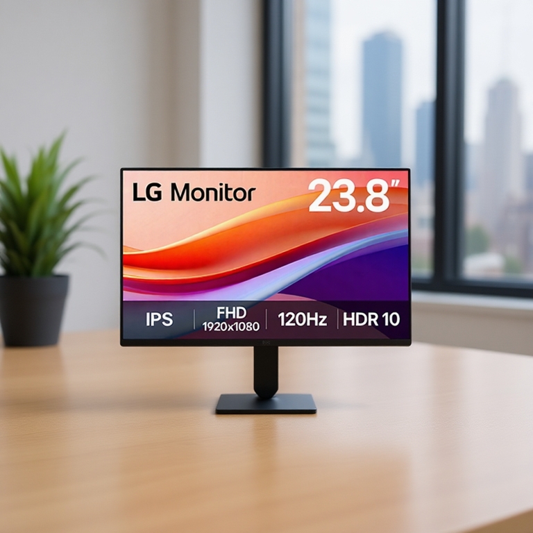 LG 24 INCH WITH SLIM STAND 24U411A-B MONITOR (IPS FHD 120Hz)/ประกัน 3 Years