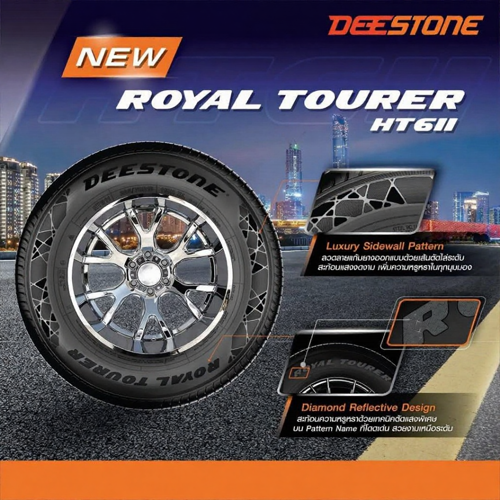 DEESTONE ยางรถยนต์ 245/70R16 ล้อขอบ16 รุ่น Royal Tourer HT611 4 เส้น  ยางใหม่ปี 2025