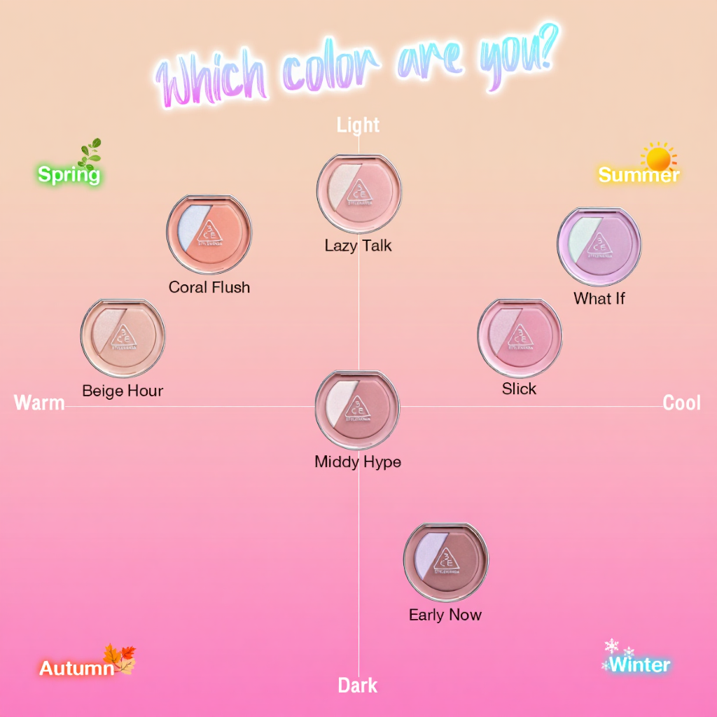 3CE BLUSHLIGHTER 4.3g 2in1 สีชัด ติดทน