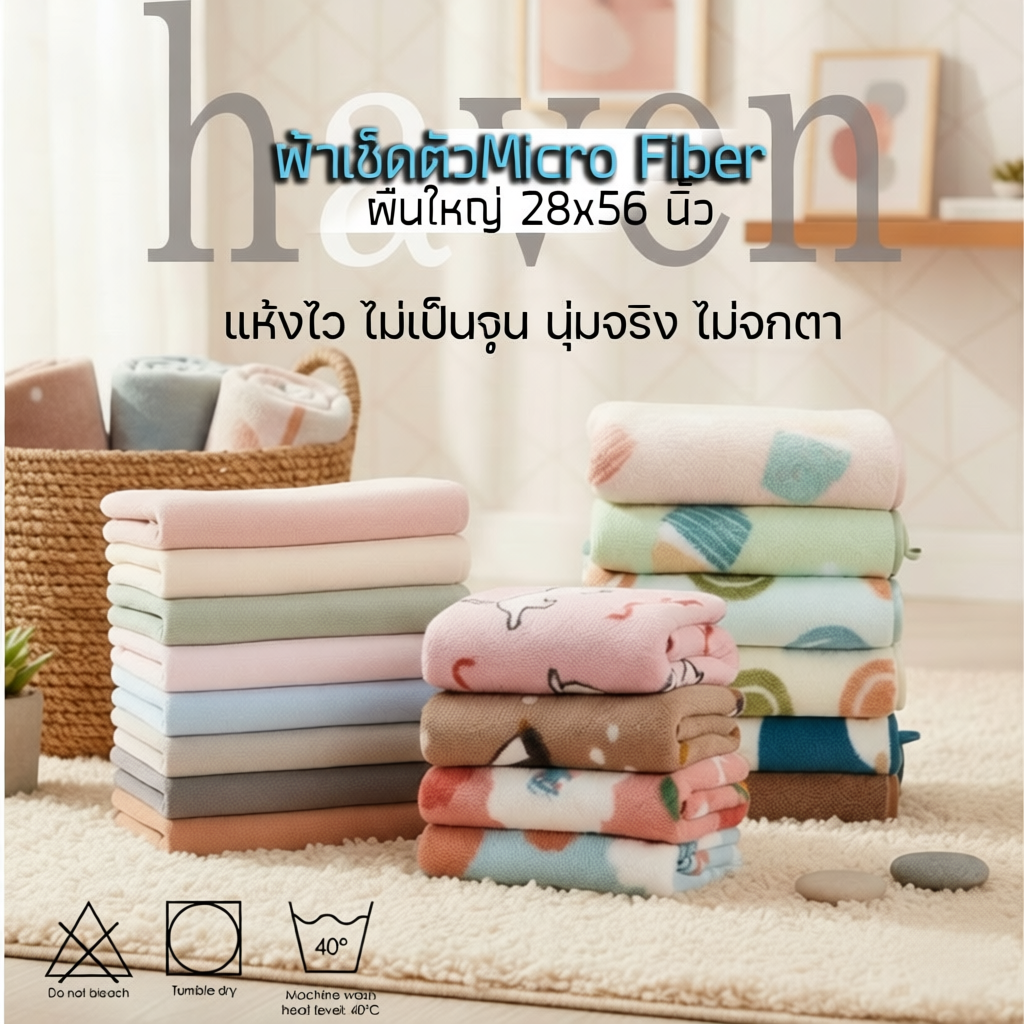 Haven ของแท้ ผ้าเช็ดตัว หลากหลายตัวเลือก