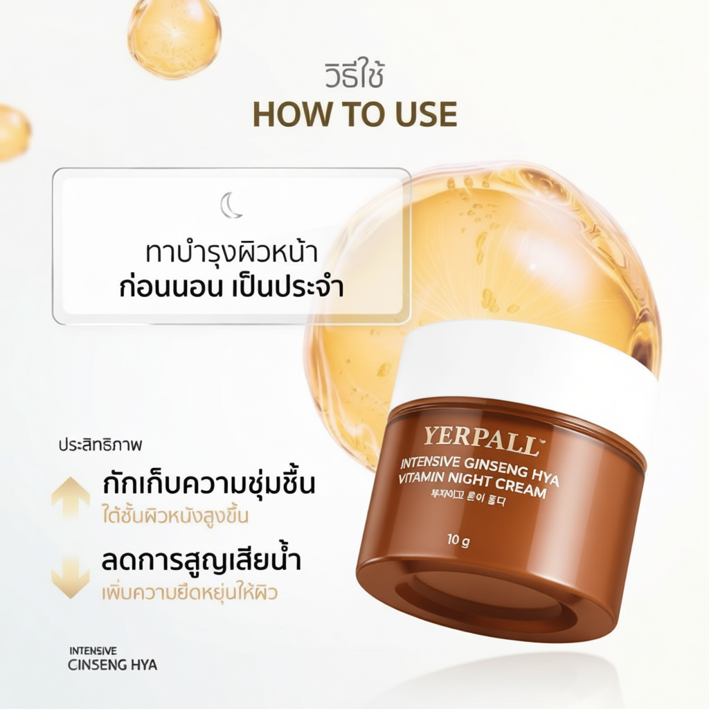 YERPALL Intensive Ginseng Hya Vitamin Night Cream 10 g