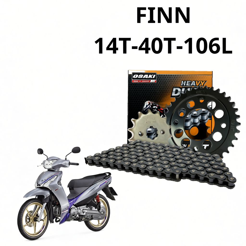 ชุดโซ่สเตอร์ OSAKI HEAVY DUTY สำหรับ YAMAHA Spark115i, Spark LX , Finn