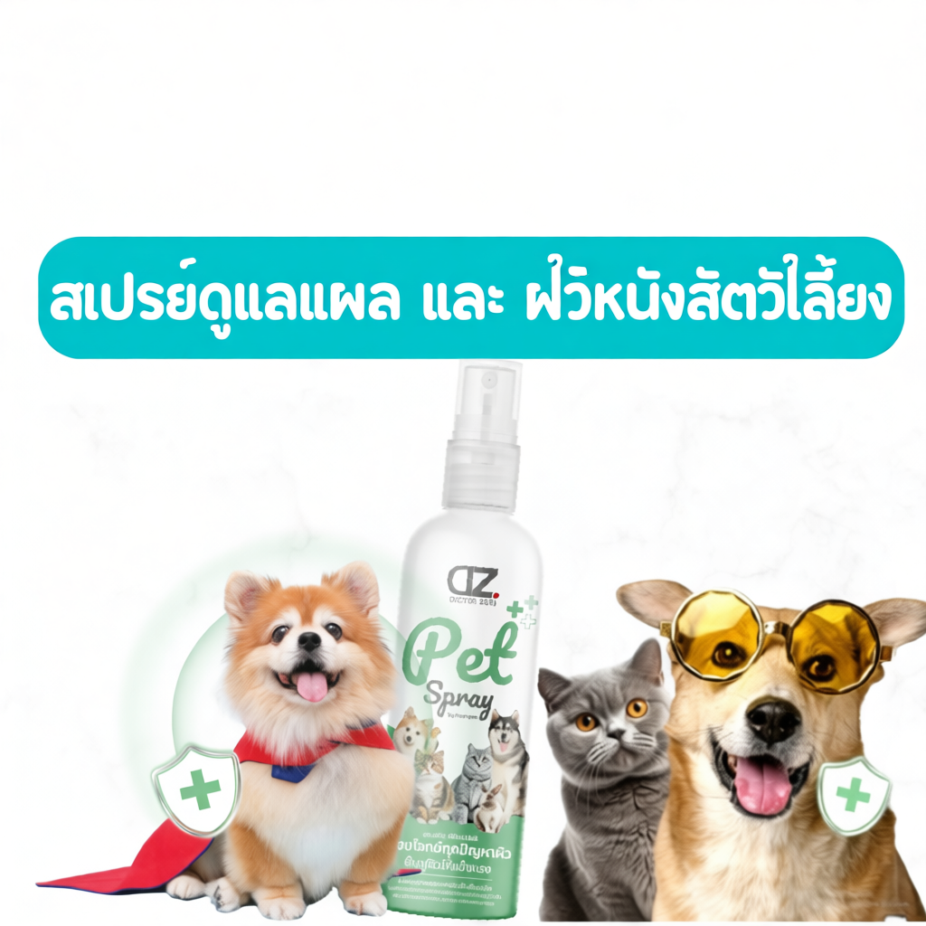 Dr.zkin Pet Spray ผลิตภัณฑ์ดูแลแผลและผิวหนังสัตว์เลี้ยง ขนาด100มล