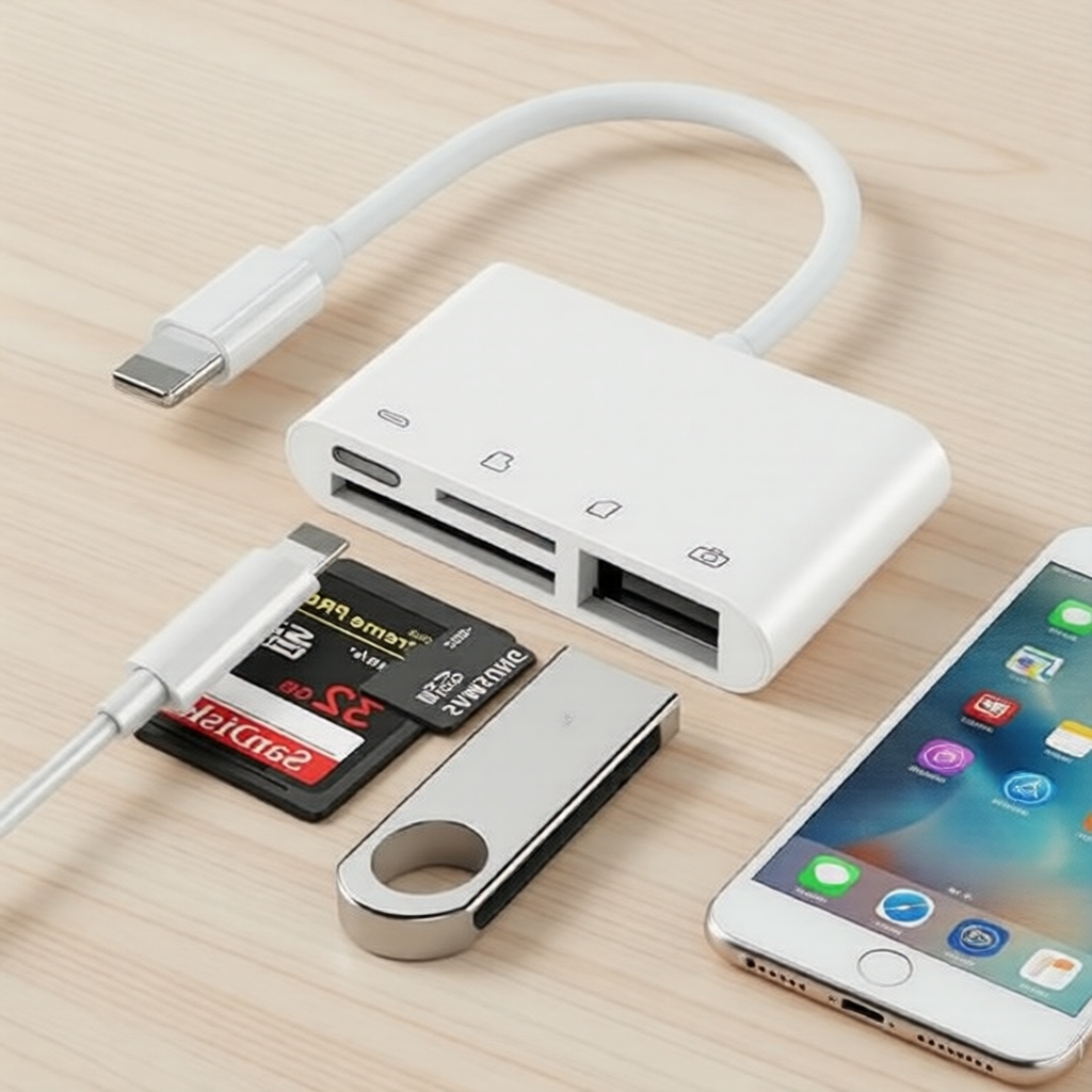 เครื่องอ่านการ์ด SD ผ่าน OTG สําหรับ iPhone 13 12 11 X XR XS และ iPad