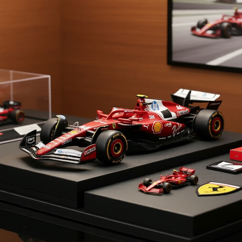 Bburago สเกล 1:43 รถเหล็กสะสม Scuderia Ferrari SF25 F1 หมายเลข 44 Lewis Hamilton