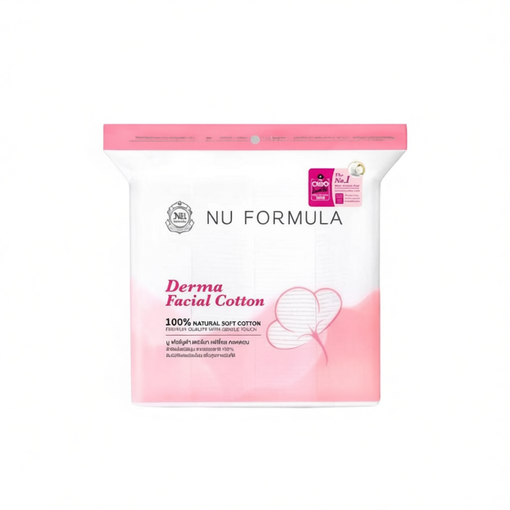 200 แผ่น สำลีเช็ดหน้า Nu Formula Derma Facial Cotton เนื้อนุ่มพิเศษ