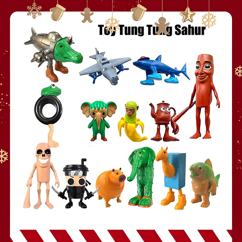 Tung Tung Tung Sahur Action Figure Trralero Tralala จระเข้ Tung Sahur ของเล่นอิตาเลี่ยน Brainrot ของ