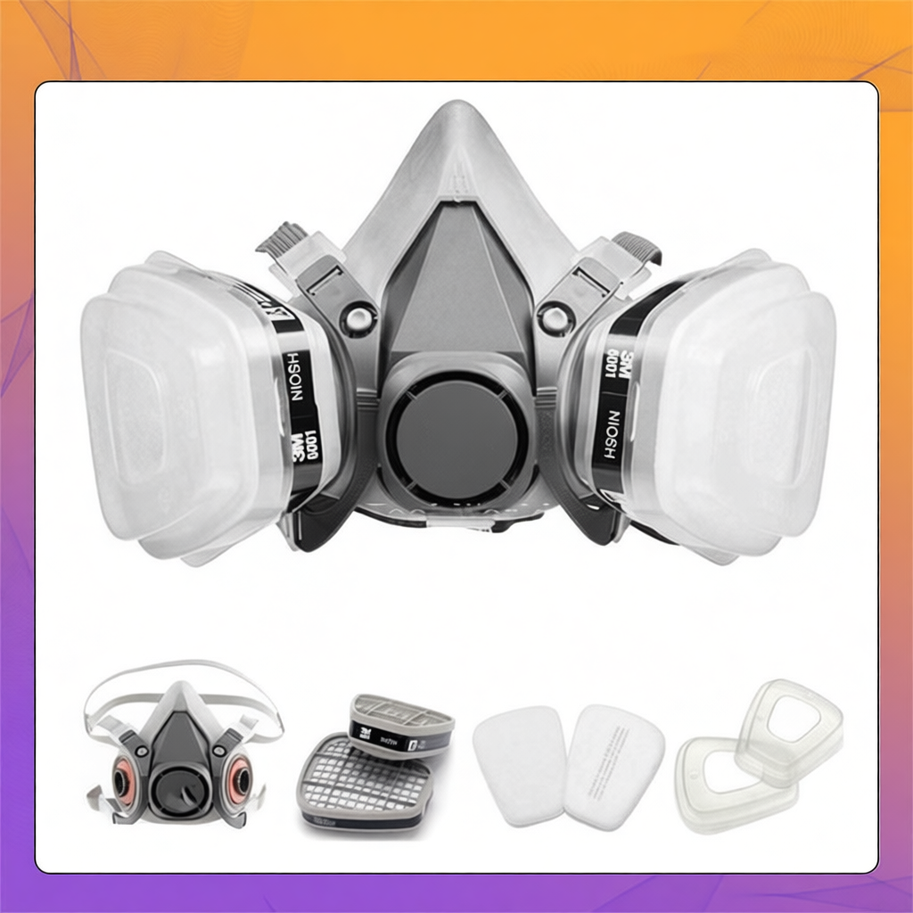 3M หน้ากากกันสารเคมี รุ่น 6200  ป้องกันไอระเหยและฝุ่นละออง