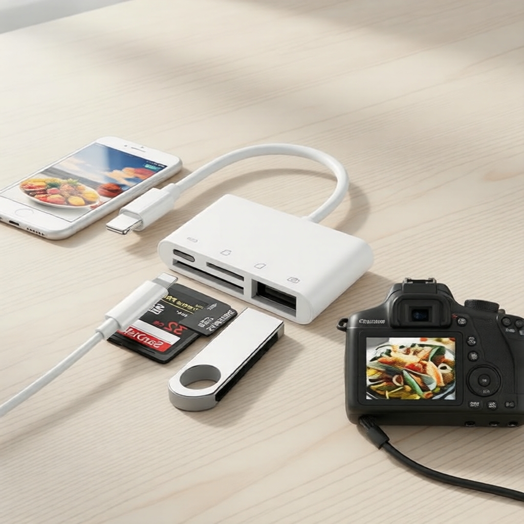 อะแดปเตอร์เครื่องอ่านการ์ด SD แบบ OTG สําหรับ iPhone 13 12 11 X XR XS และ iPad