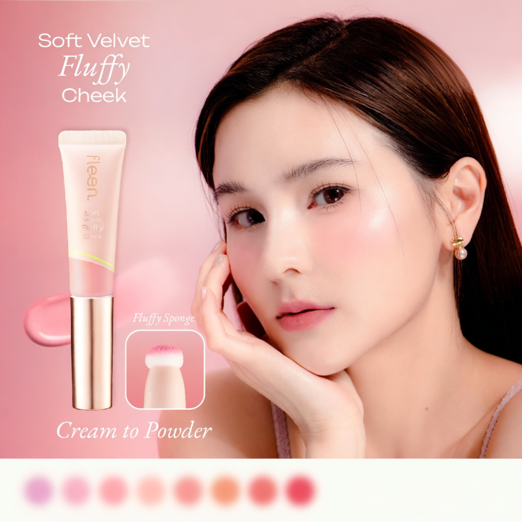 Fleen Beauty Soft Velvet Fluffy Cheek ฟลีนบิวตี้ บลัชออน เนื้อละมุน