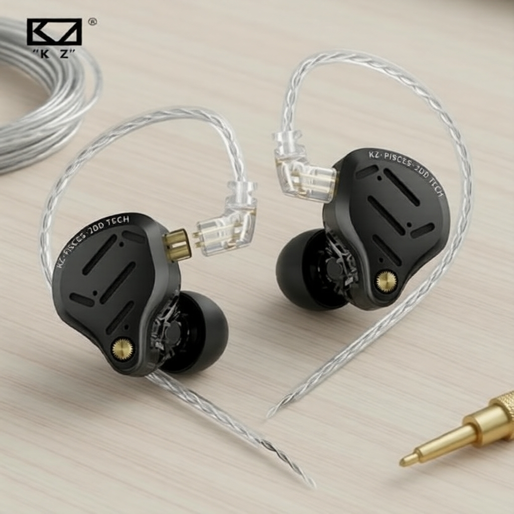 หูฟังเกมมิ่ง KZ Pisces แบบมีสาย 2 ไดร์เวอร์ DD ปรับได้ พร้อมสาย 2 พิน 3.5 มม./Type-C
