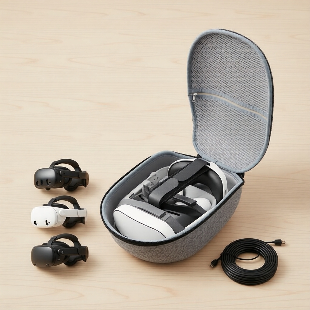 กล่องใส่ของสําหรับเดินทางขนาดกะทัดรัดสําหรับอุปกรณ์ Meta Quest 3S/Quest 3/Quest 2