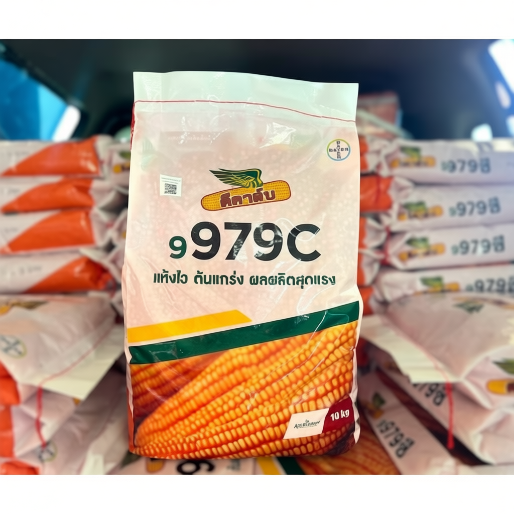ข้าวโพดดีคาล์บ 9979c (3.5 หุน) ขนาด 10 กก. โตไว ฝักเต็ม แถวแน่น สีสวย ได้ผลผลิตสูง
