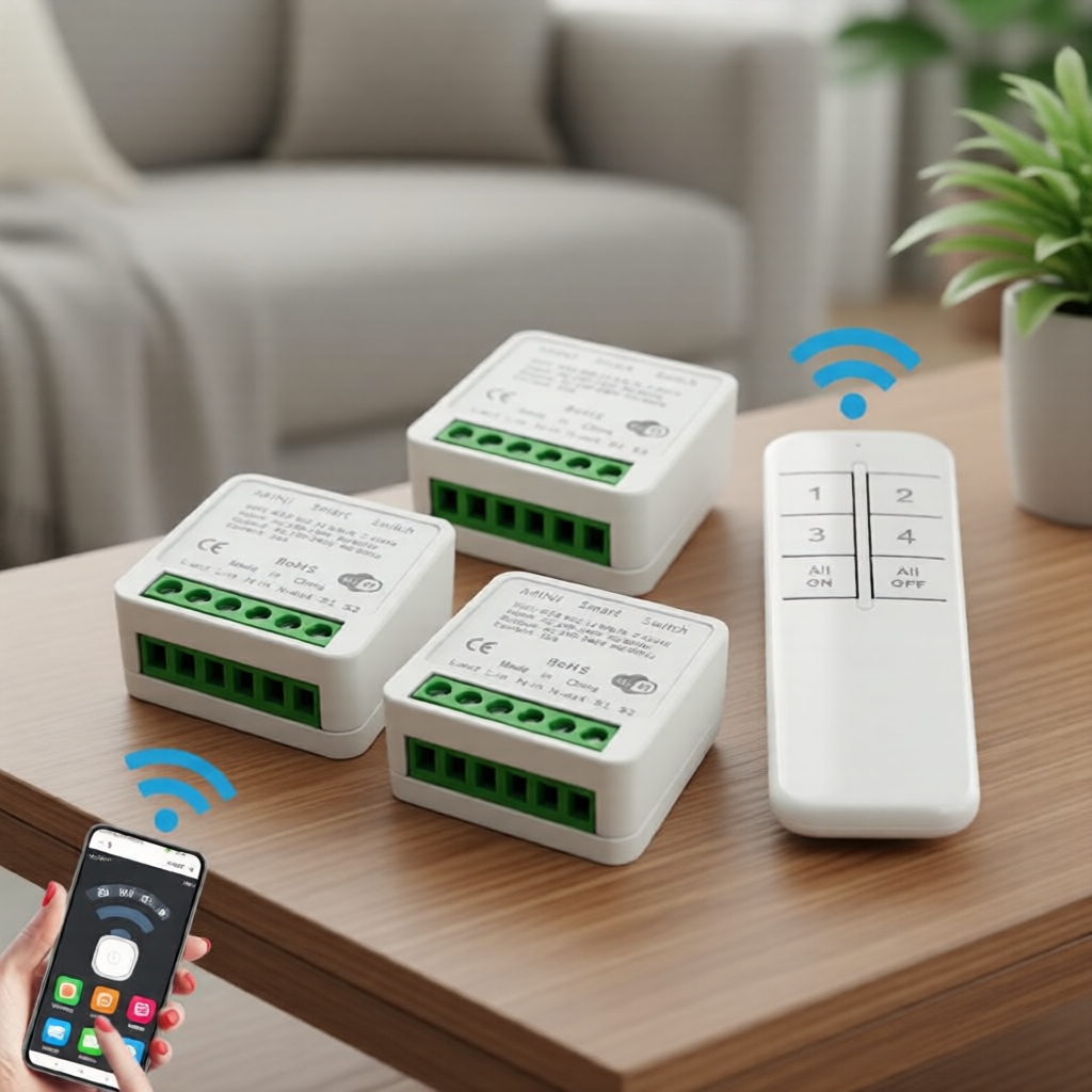 สวิตช์อัจฉริยะ WiFi 2.4G รองรับการตั้งเวลาผ่านแอปและการควบคุมระยะไกล RF ใช้งานร่วมกับ Alexa และ Google Home