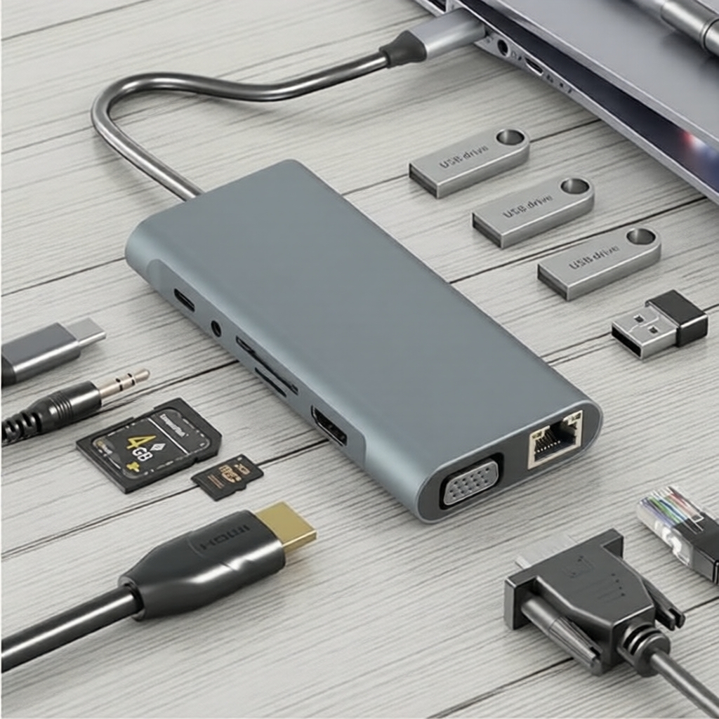 ฮับ USB Type-C 11 พอร์ต Dock: HDMI 4K รองรับสําหรับ PC/MacBook