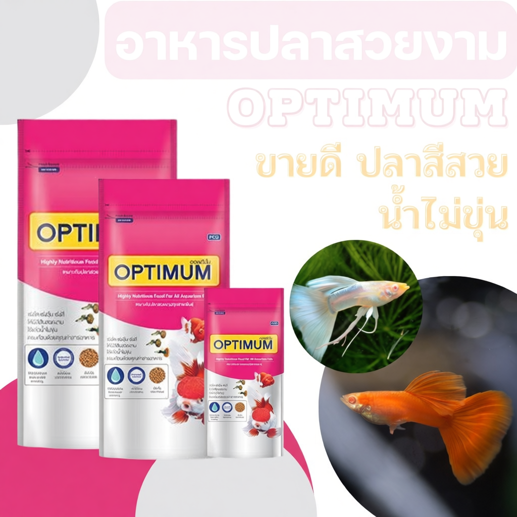 อาหารปลา Optimum 3 ขนาด