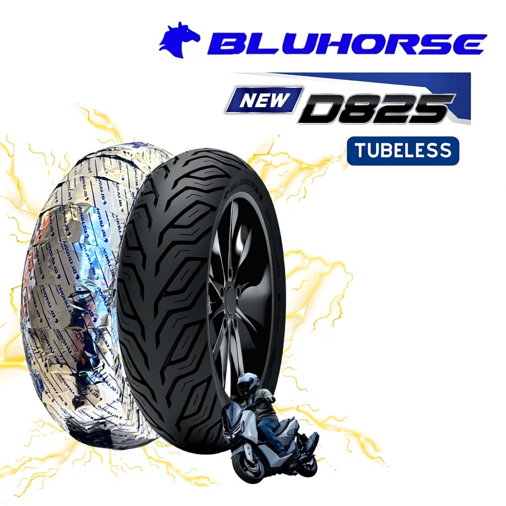 BLUHORSE ยางนอกมอเตอร์ไซค์ NEW D825 Tubeless ไม่ใช้ยางใน