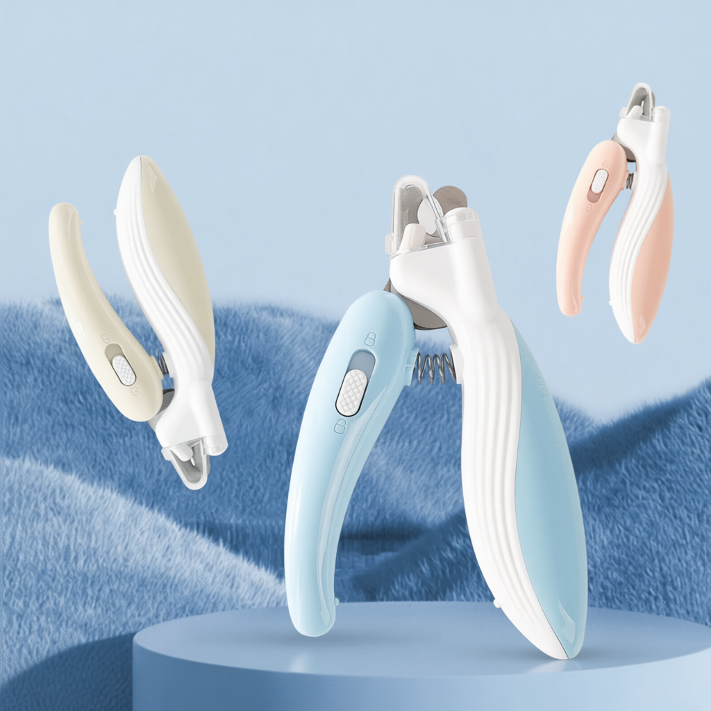 PETLOVE กรรไกรตัดเล็บแมว พร้อมไฟLEDแบบมืออาชีพ ปลอกสีใสป้องกันเศษเล็บกระเด็น