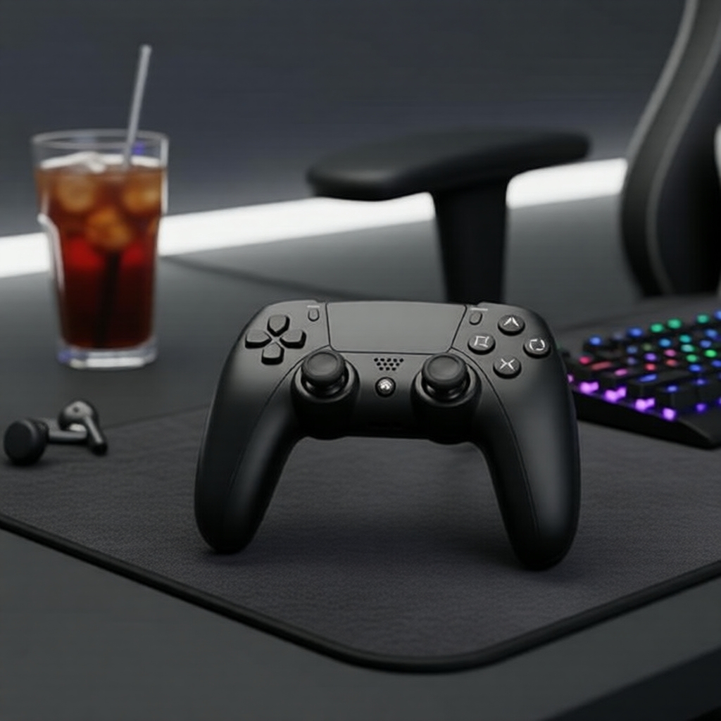 จอยเกมบลูทูธไร้สายสําหรับ PS4 / PC / Steam / iOS / Android พร้อมมอเตอร์สั่นคู่