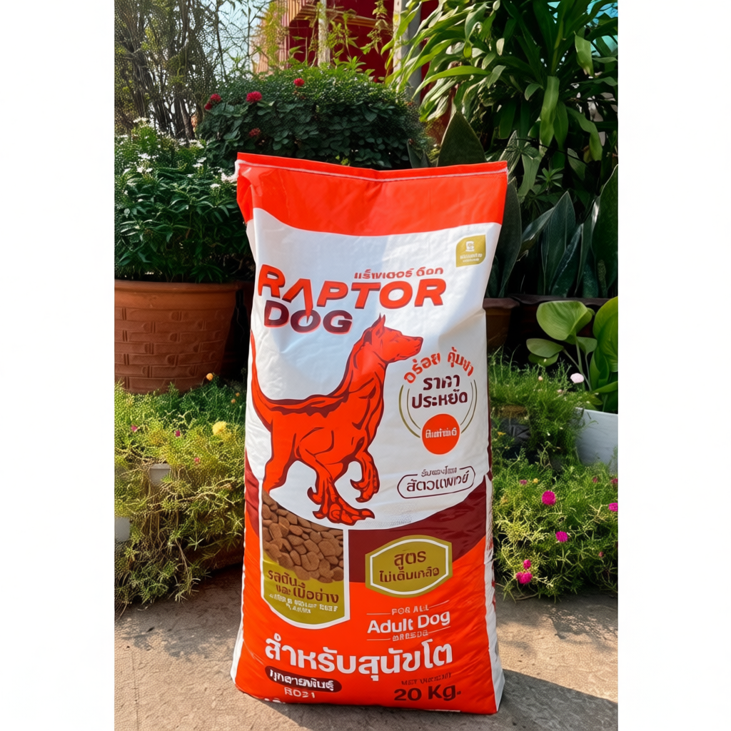 Raptor Dog อาหารสุนัข 20 กิโลกรัม โปรตีน 18%