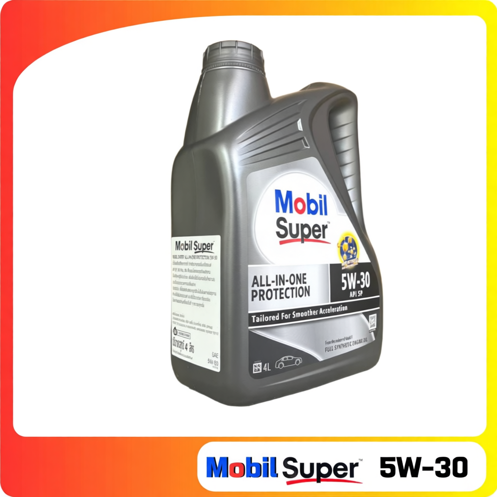 โมบิล ซุปเปอร์ น้ำมันเครื่องเบนซิน 5W-30 ขนาด 4 ลิตร
