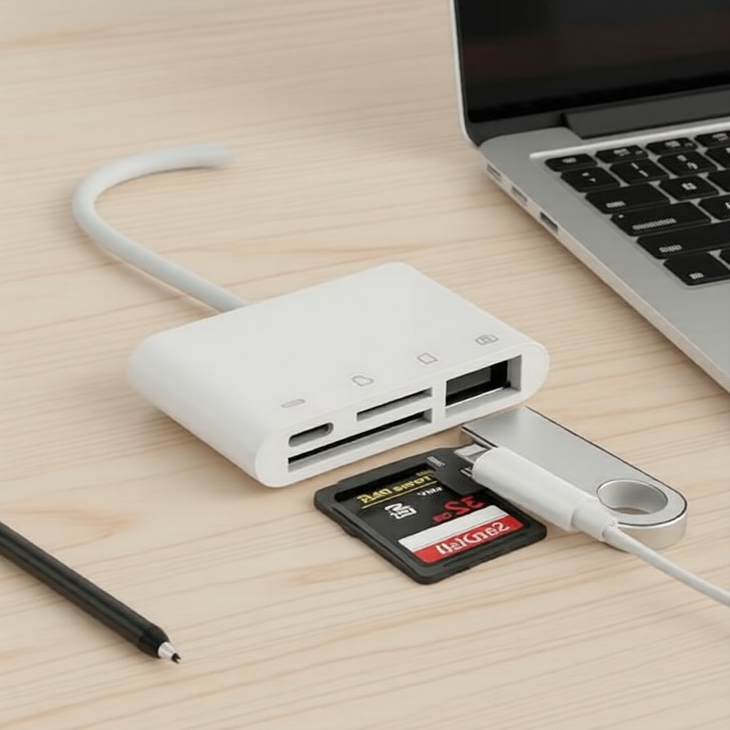 อะแดปเตอร์อ่านการ์ด SD และ USB OTG สําหรับ iPhone 13 12 11 X XR XS และ iPad
