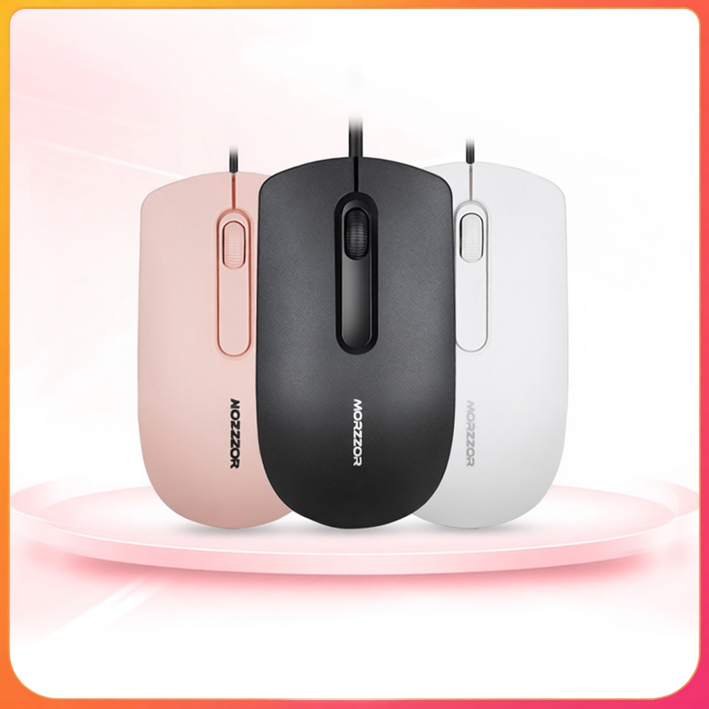 เม้าส์มีสายแบบ USB Mouse เมาส์ไร้เสียง เม้าส์แบบมีสาย เมาส์ทำงาน 1200dpi รูปทรงจับถนัดมือ Optical เมาส์สาย ออปติคอ