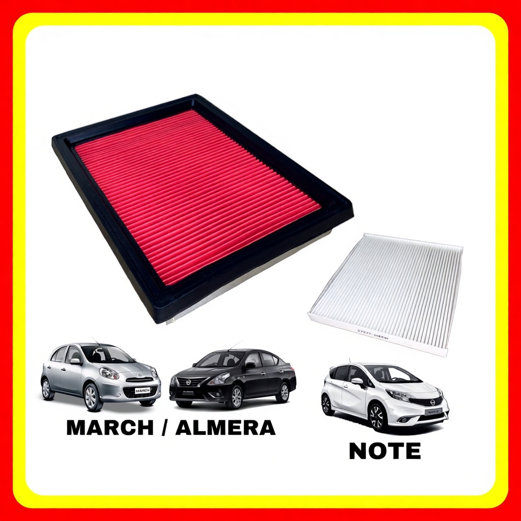 กรองอากาศ+กรองแอร์ Nissan March Almera Note