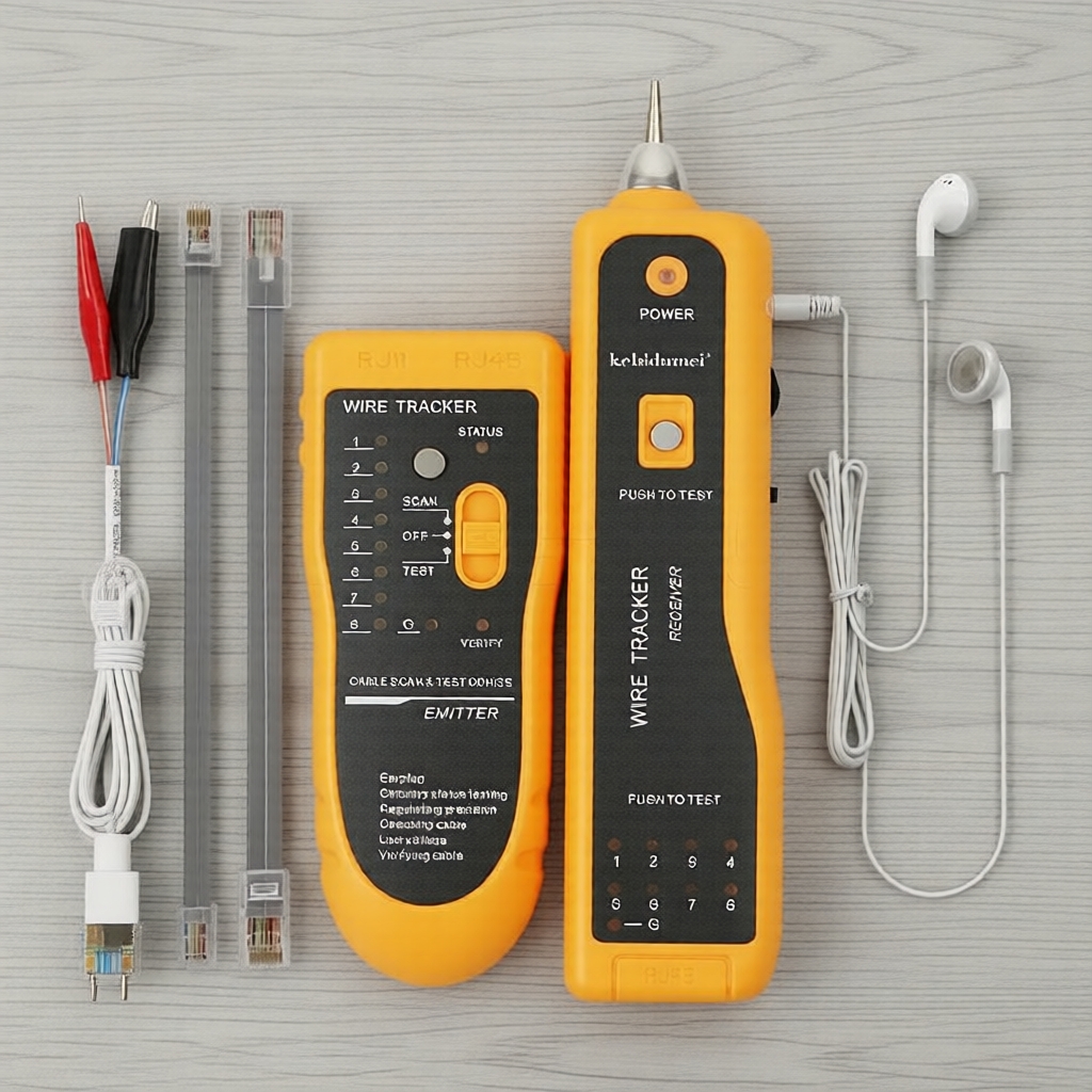 ชุดทดสอบสายแลน RJ45 RJ11 PoE 100M M828 JW-360 พร้อมเครื่องติดตามสัญญาณและหูฟัง