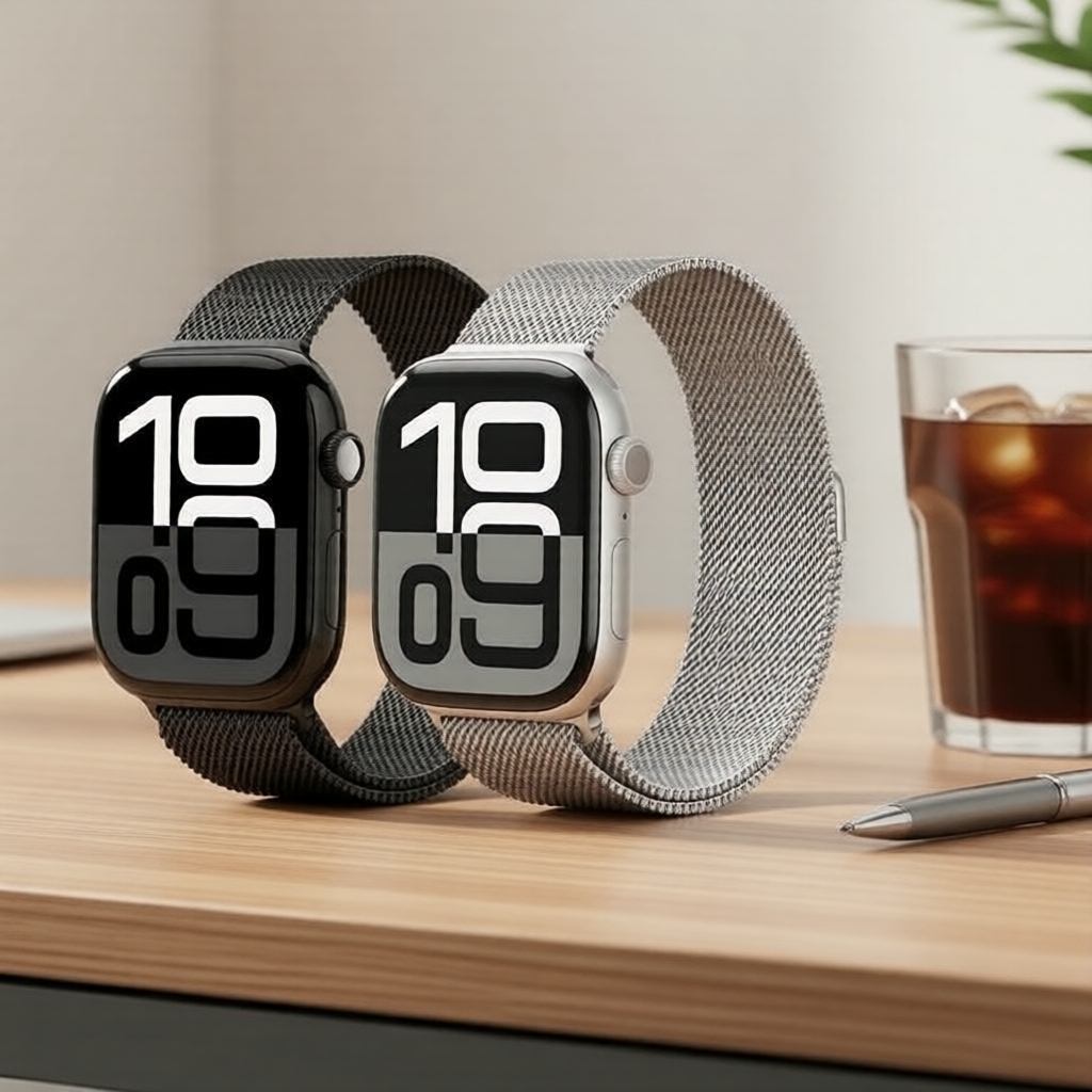 米兰尼斯网织不锈钢表带适配 Apple Watch 38-49 มม. แม่เหล็ก