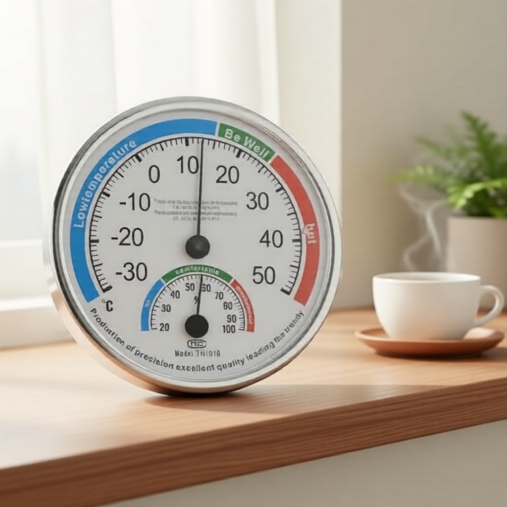 เครื่องวัดอุณหภูมิและความชื้นแบบอะนาล็อกในห้อง -30 ถึง 50°C เทอร์โมมิเตอร์แบบเข็ม