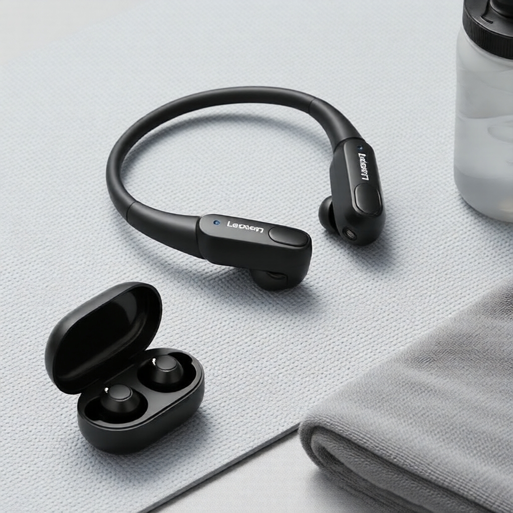 หูฟังไร้สาย Lenovo XT80 ตัดเสียงรบกวน กันน้ํา เหมาะสําหรับกีฬา พร้อมไมโครโฟนและปุ่มควบคุม