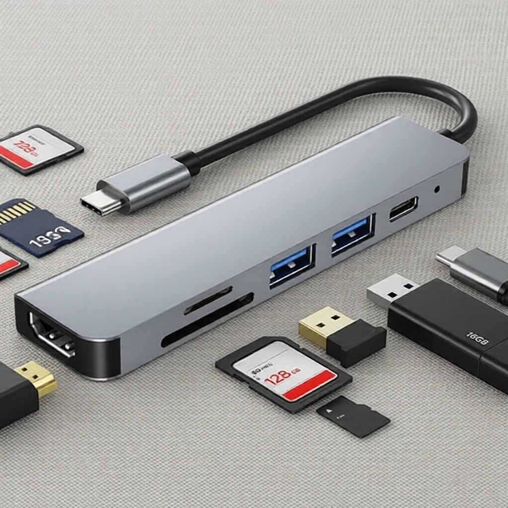 ฮับ USB 3.0 แบบ 6 พอร์ต 87W พร้อม HDMI 4K VGA และ Type-C สําหรับ MacBook Air/Pro