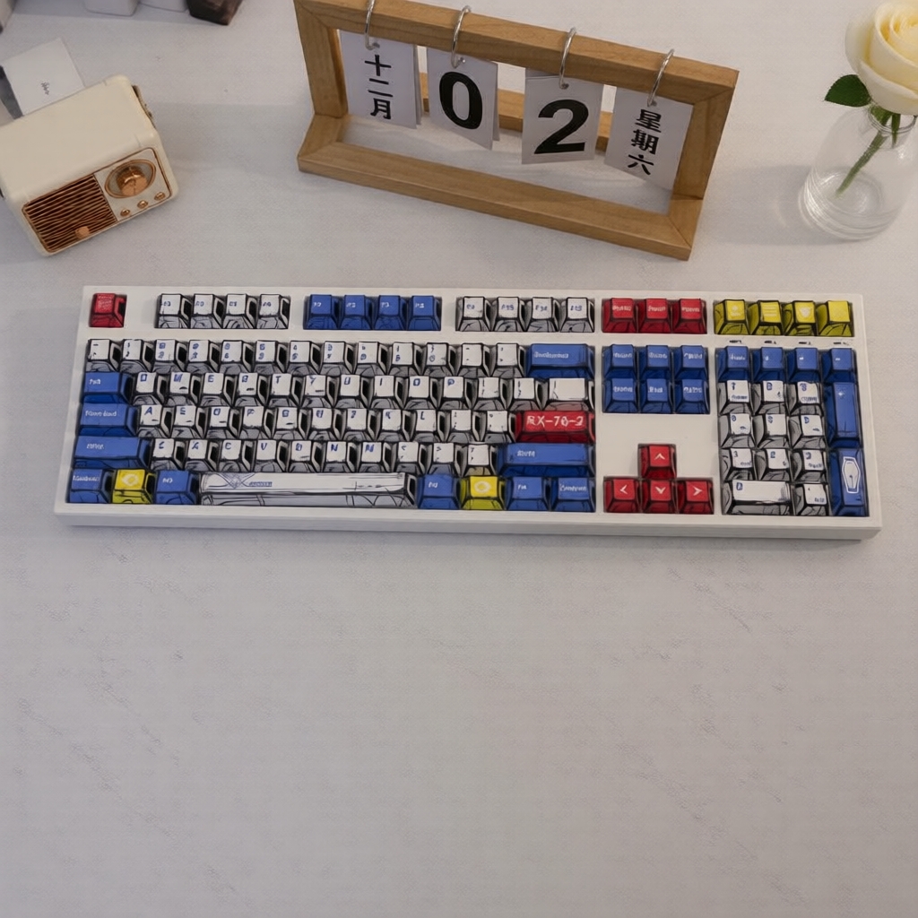 คีย์บอร์ดแมคคานิคอลแบบ Cherry Profile คีย์แคป PBT พิมพ์ลายซับลิเมชั่น 138 ปุ่ม รองรับเลย์เอาต์ 61/64