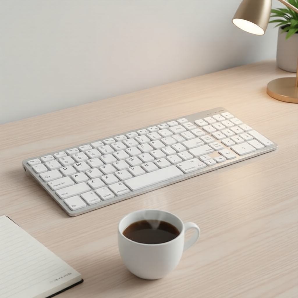 คีย์บอร์ดบลูทูธบางสําหรับระบบปฏิบัติการ Mac ของ Apple ใช้งานได้กับ MacBook Air/Pro, iMac, Mac Mini, 
