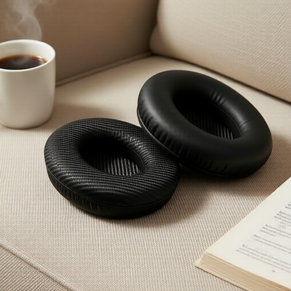 แผ่นโฟมเมมโมรี่ทดแทนแบบนุ่มสีดําสําหรับหูฟัง Bose QC35 และ QC35 II
