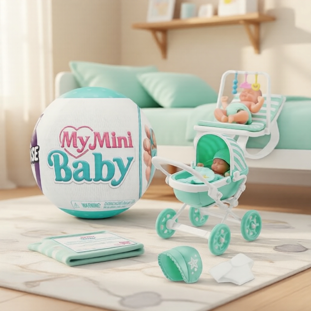 Zuru My Mini Baby Doll Surprise กล่องสุ่มตุ๊กตาเด็ก มาพร้อมรถเข็นและอุปกรณ์เสริม เหมาะสําหรับเป็นของขวัญเด็กผู้หญิง