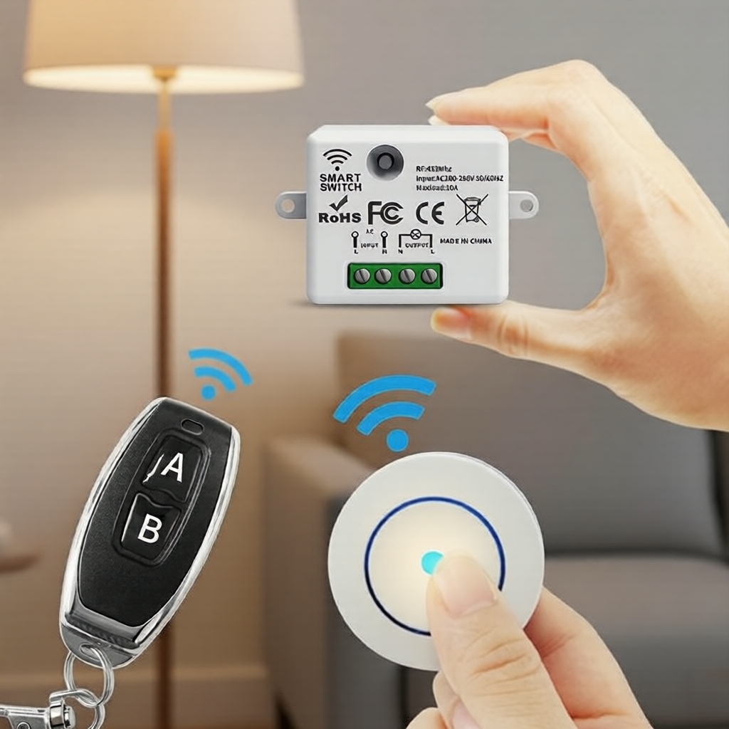 สวิตช์มินิ RF 433MHz สําหรับควบคุมไฟอัจฉริยะและระบบอัตโนมัติ