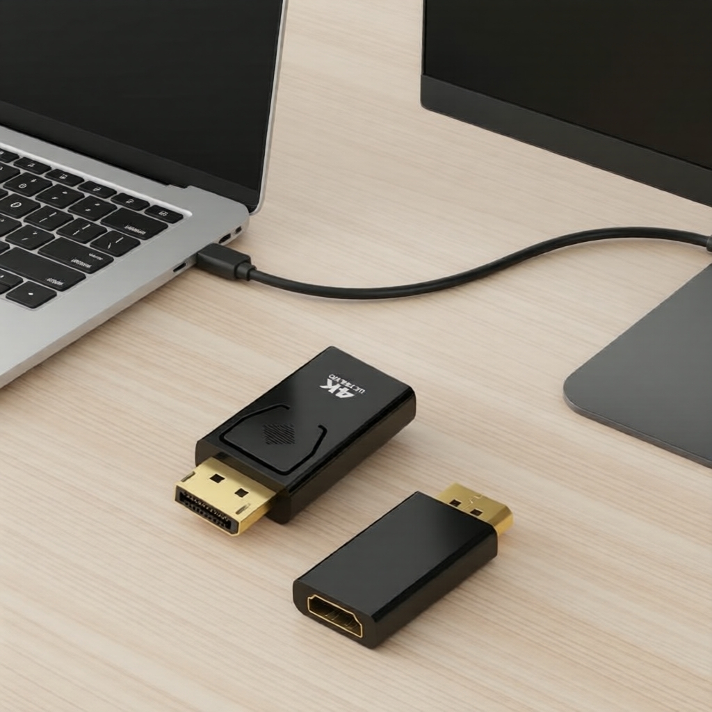 อะแดปเตอร์แปลงสัญญาณ HENAWA VC743 จาก DisplayPort เป็น HDMI รองรับความละเอียด 4K 30Hz สายถัก เหมาะสํ