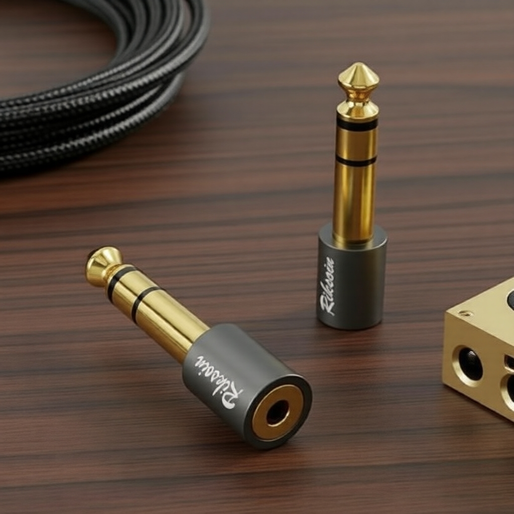 อะแดปเตอร์หูฟัง 6.35 มม. เป็น 3.5 มม. ชุบทอง Hi-Fi สําหรับกีตาร์ เปียโน แอมป์ ลําโพง ไมค์ Pro