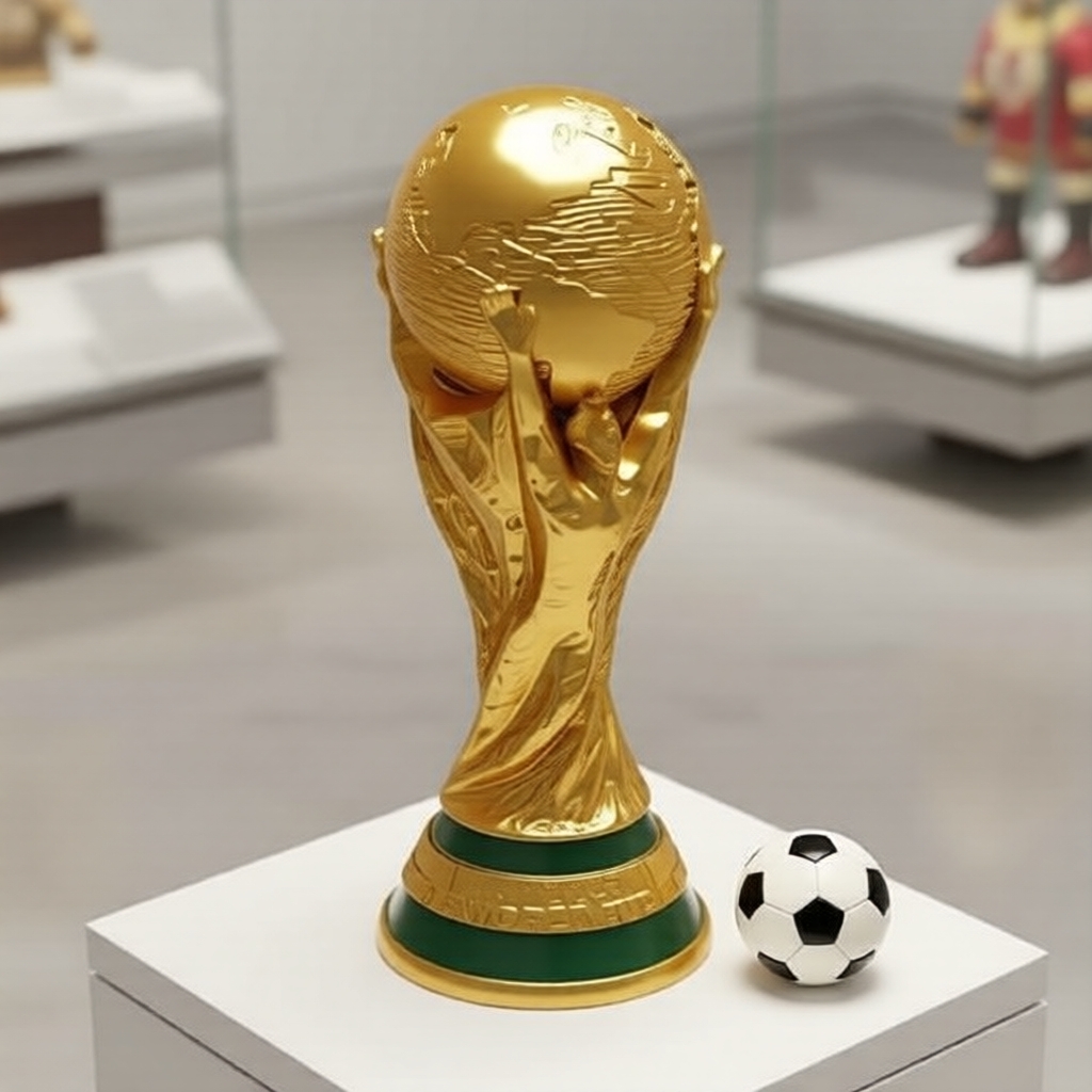 ถ้วยรางวัลฟุตบอลโลก 2026 จําลองขนาด L งานเรซินหล่อมือ ของสะสมฟุตบอลพรีเมียม