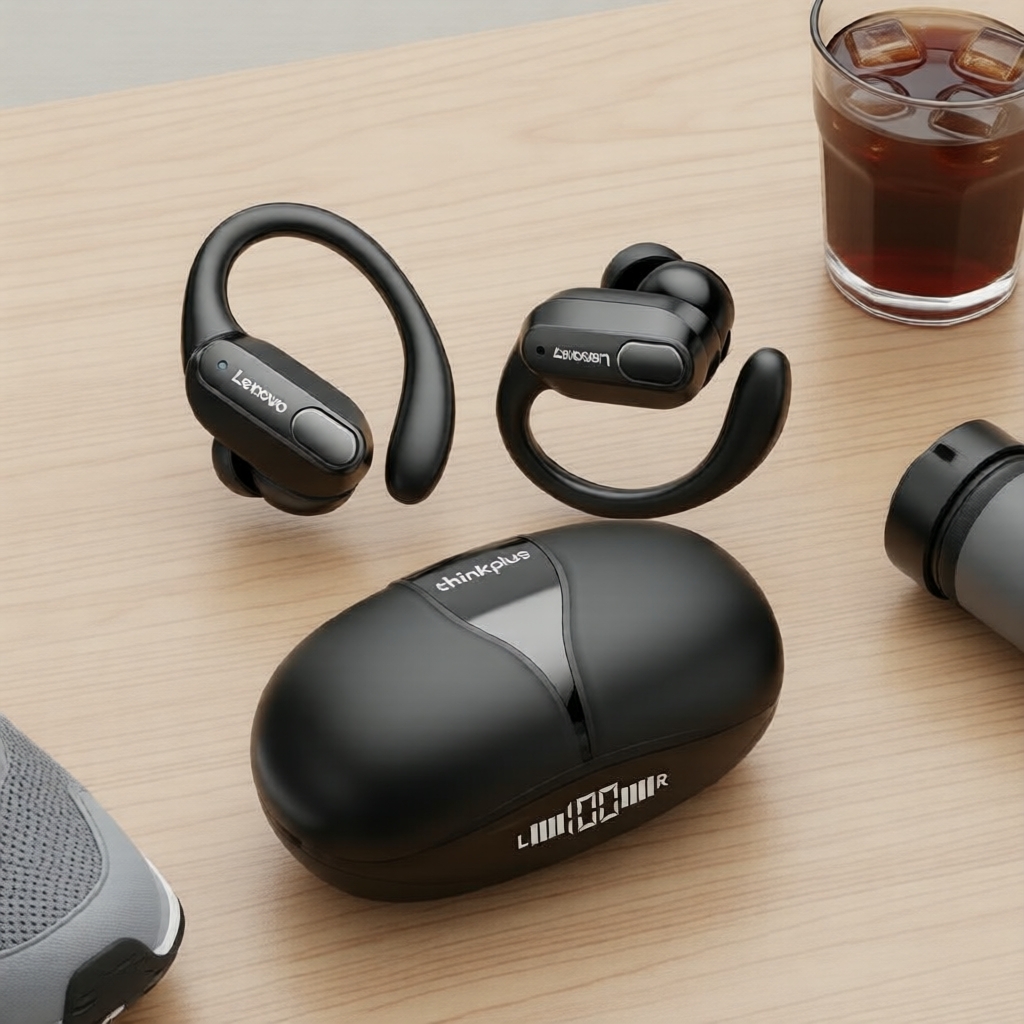หูฟังไร้สายพรีเมียม Lenovo XT80 บลูทูธ ลดเสียงรบกวน ตะขอสําหรับกีฬา กันน้ํา IPX
