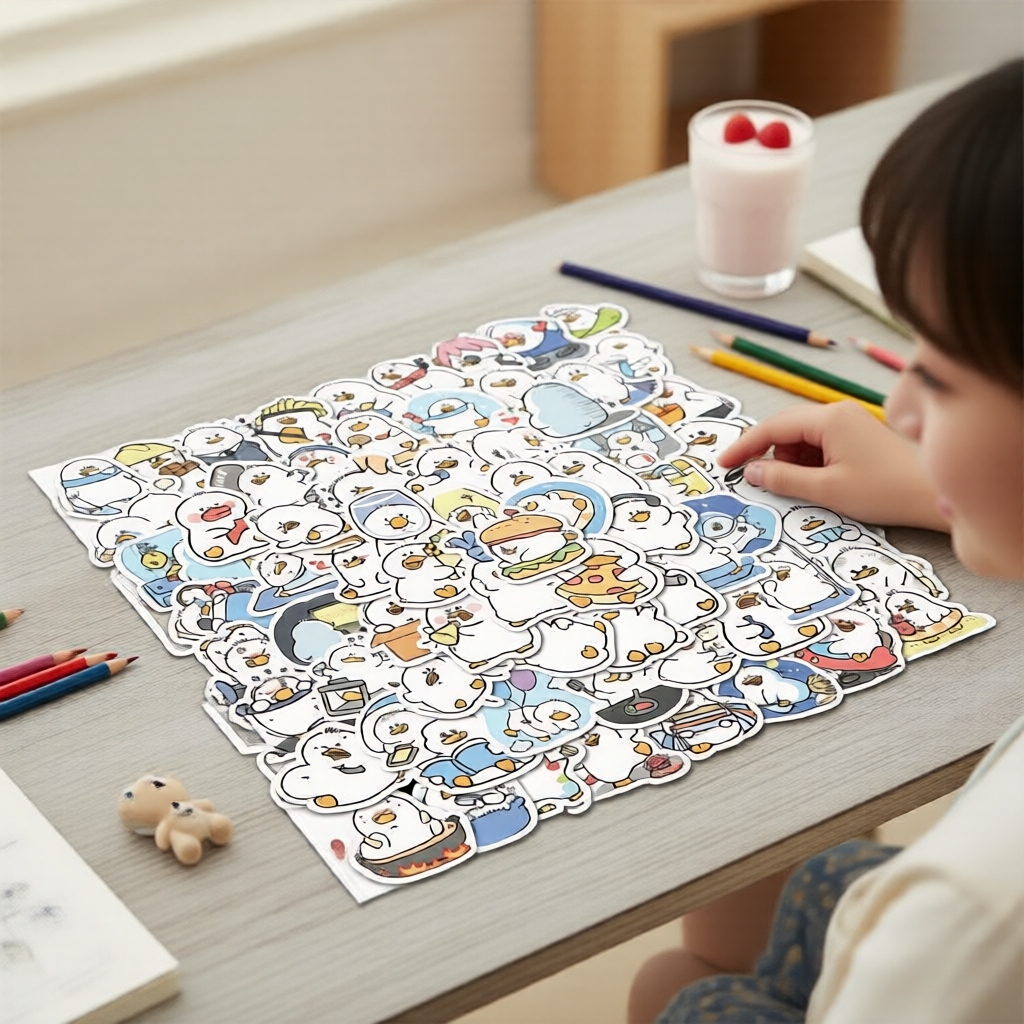 ฟาฟูเป็ดการ์ตูน น่ารัก ลายการ์ตูน (100 ชิ้น) - สติ๊กเกอร์กันน้ํา สําหรับโทรศัพท์ แล็ปท็อป แก้วน้ํา