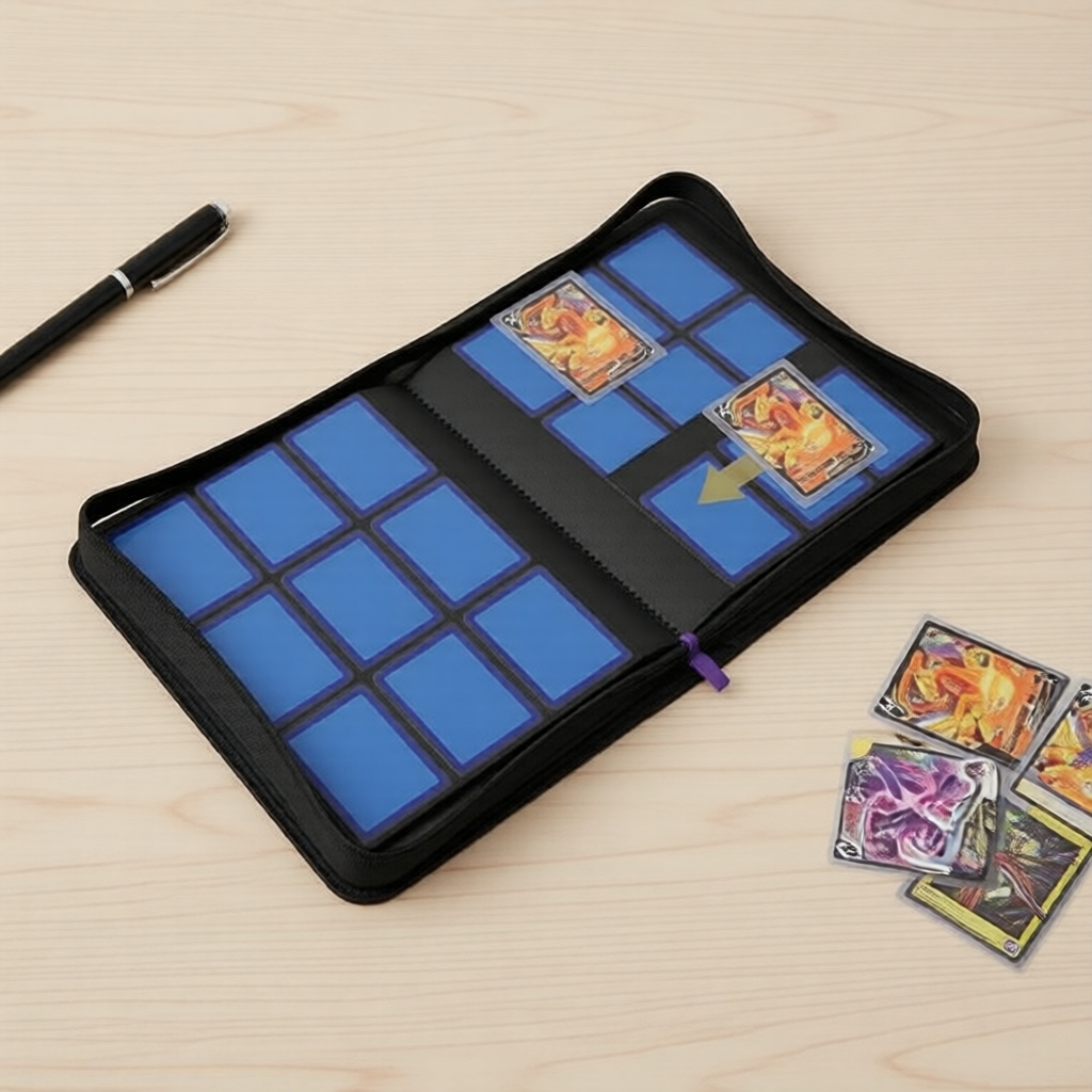 หนังสือรวมการ์ด TCG – อัลบั้มหนัง PU 3x4 นิ้ว – ช่องใส่การ์ด 2x2 (4 ช่อง)/3x3 (9 ช่อง) – ใส่ซองการ์ด