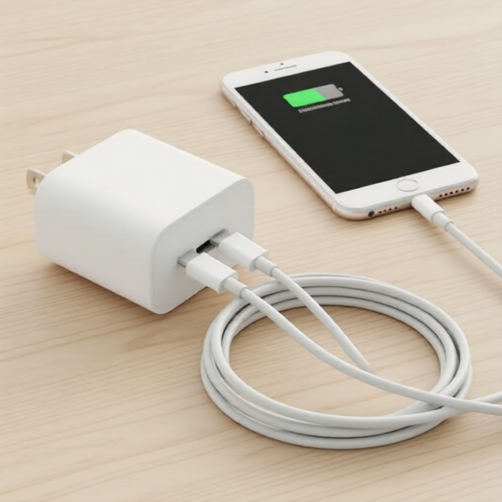 ไอโฟน 14 13 12 11 โปร แม็กซ์ เอ็กซ์เอส 8 7 พลัส ที่ชาร์จ 20W PD, ปลั๊ก US แบบ USB-C พร้อมสายซิงค์ข้อ
