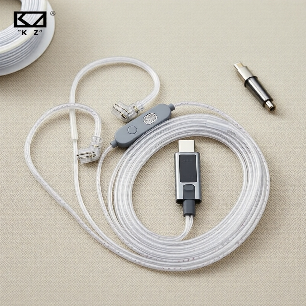 สายอัพเกรดหูฟัง KZ M2 หุ้มเงิน พร้อมไมค์คู่ สําหรับ Castor EDX ZS10 PRO